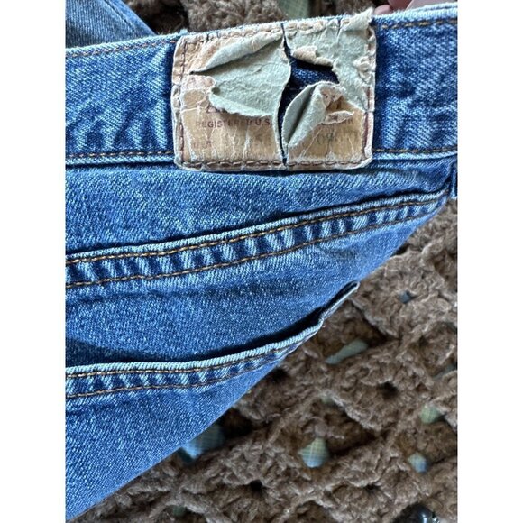 Abercrombie and Fitch jeans women's 8 blue roll over button fly cropped - Picture 5 of 8